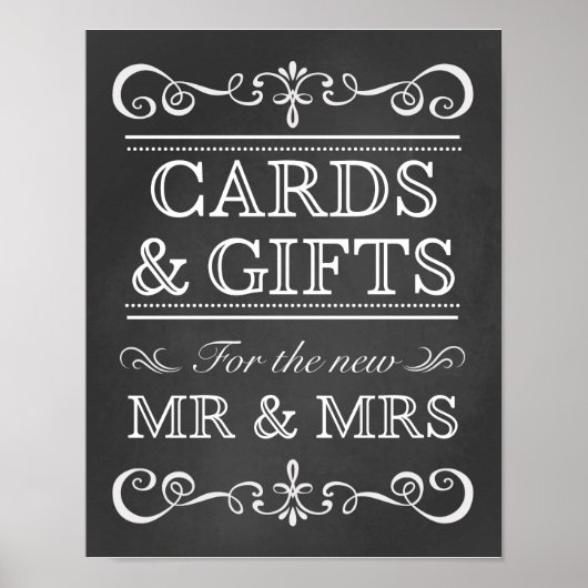 Hochzeitszeichen - Karten und Geschenke Unterschri Poster (Vorne)