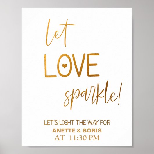 Hochzeitszeichen "Liebe funkeln" 8x10 Poster (Vorne)