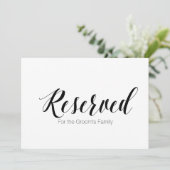 Hochzeitszeichen "Reserviert für Familie der Groom Einladung (Stehend Vorderseite)