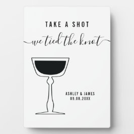 Hochzeitszeichen, schießen Sie, wir tippen den Kno Fotoplatte