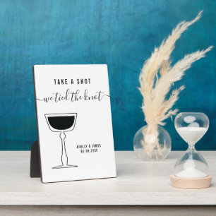 Hochzeitszeichen, schießen Sie, wir tippen den Kno Fotoplatte