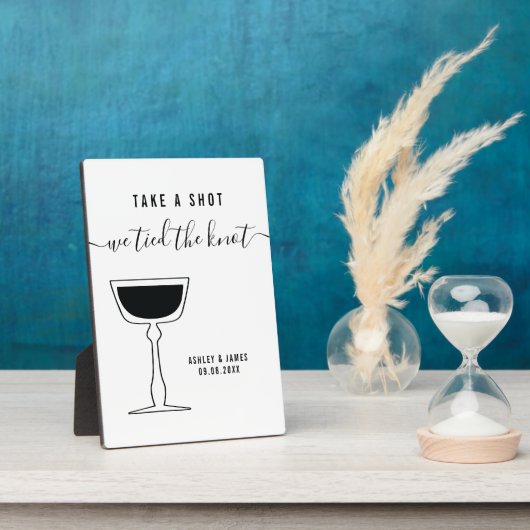 Hochzeitszeichen, schießen Sie, wir tippen den Kno Fotoplatte (Seite)