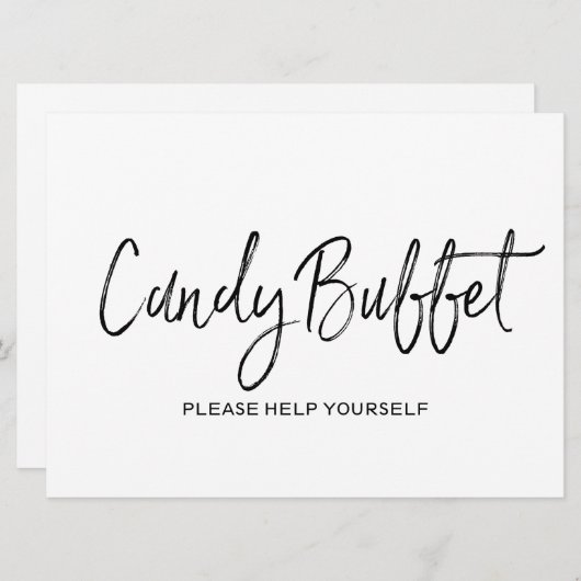 Hochzeitszeichen "Süßes Buffet"| Stilvoll Einladung (Vorne/Hinten)