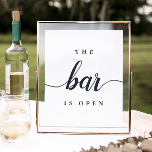 Hochzeitszeichen "The Bar is Open" für die Marine  Poster