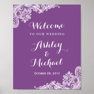 Hochzeitszeichen   Trendy Violet Lila Poster