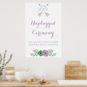 Hochzeitszeichen Unplugged Zeremonie, bothanische Poster (Küche)