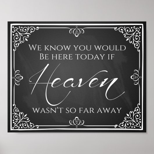 Hochzeitszeichen vermisst Lieben Himmel Poster (Vorne)