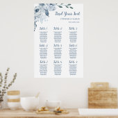 Hochzeitszeichen von Dusty Blue Floral Poster (Küche)