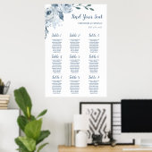Hochzeitszeichen von Dusty Blue Floral Poster (Heimbüro)