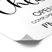 Hochzeitszeichen von Open Bar Cheers Poster (Ecke)