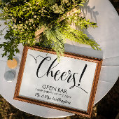 Hochzeitszeichen von Open Bar Cheers Poster