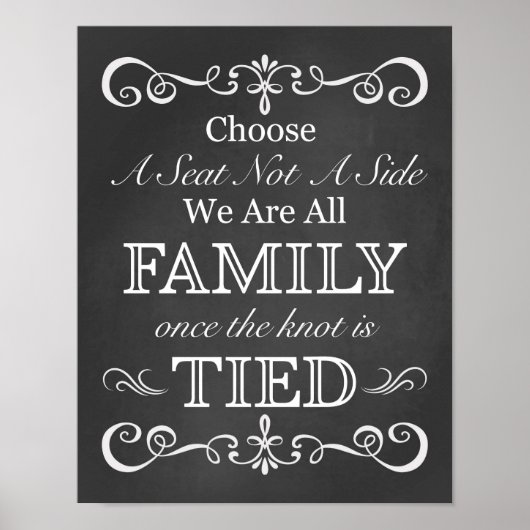 Hochzeitszeichen - Wählen Sie ein Chalkboard-Zeich Poster (Vorne)