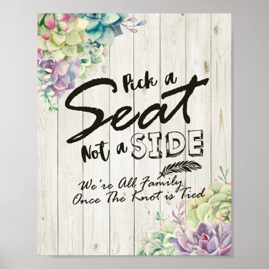 Hochzeitszeichen Wählen Sie einen Platz nicht eine Poster (Vorne)