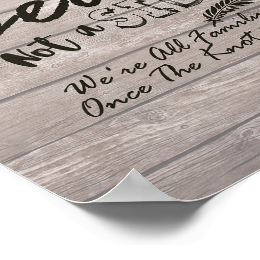 Hochzeitszeichen Wählen Sie einen Sitzplatz, kein Poster (Ecke)