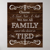 Hochzeitszeichen - Wählen Sie einen Sitzplatz Rust Poster (Vorne)