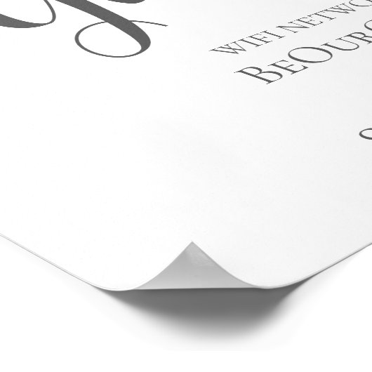 Hochzeitszeichen - WLAN-Kennwort Wasserfarbe Poster (Ecke)