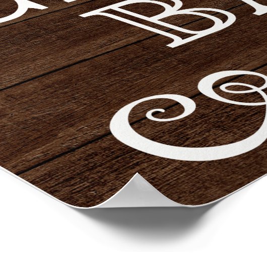 Hochzeitszeichen - Zigarre Bar - rustikales Hochze Poster (Ecke)