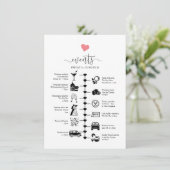 Hochzeitszeit mit niedlichem Herz, Gastreise Hinweiskarte (Stehend Vorderseite)