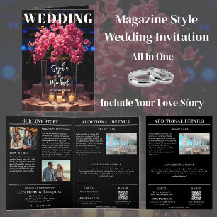 Hochzeitszeitschrift in einer Blume Einladung