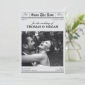 Hochzeitszeitung Foto Save The Date (Stehend Vorderseite)