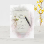 Hochzeitszeitung mit Daisy und Pen Karte (Gelbe Blume)