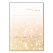 Hochzeitszelt-Karten Gold Bokeh Sparkle Lights Tischnummer (Vorderseite)