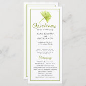 Hochzeitszeremonie auf der grünen Aquarellpalme Programm (Vorne/Hinten)