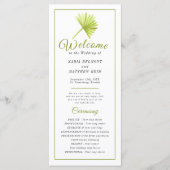 Hochzeitszeremonie auf der grünen Aquarellpalme Programm (Vorderseite)