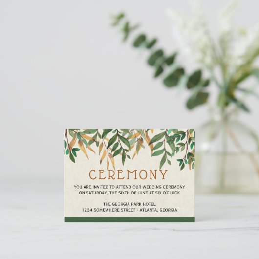 Hochzeitszeremonie Begleitkarte (Stehend Vorderseite)