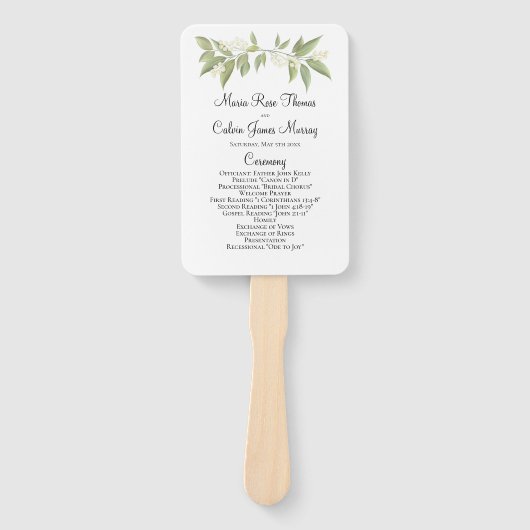 Hochzeitszeremonie Elegantes Blumenblättern Fächer (Vorderseite)