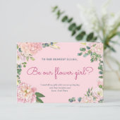Hochzeitszeremonie Flower Einladung Girl Card (Stehend Vorderseite)