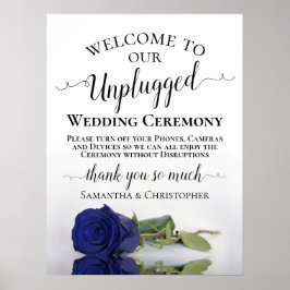 Hochzeitszeremonie in Navy Blue Rose Chic unplugge Poster