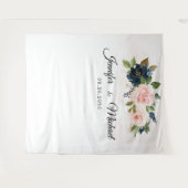 Hochzeitszeremonie mit rosafarbenem Blütenrosa Wandteppich (Vorderseite (Horizontal))