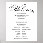 Hochzeitszeremonie-Programm Elegante Kalligrafie Poster (Vorne)