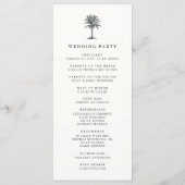 Hochzeitszeremonie-Programm Havana Palm Programm (Rückseite)