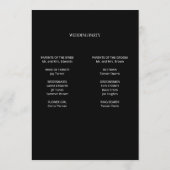 Hochzeitszeremonie-Programm Schwarz Mintgrüne Ecke Programm (Rückseite)