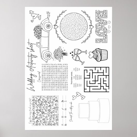 Hochzeitszettel für Kinder Poster (Vorne)