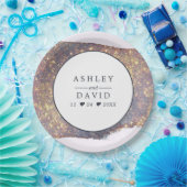 Hochzeitszettel für Lila Glitzer Pappteller (Party)