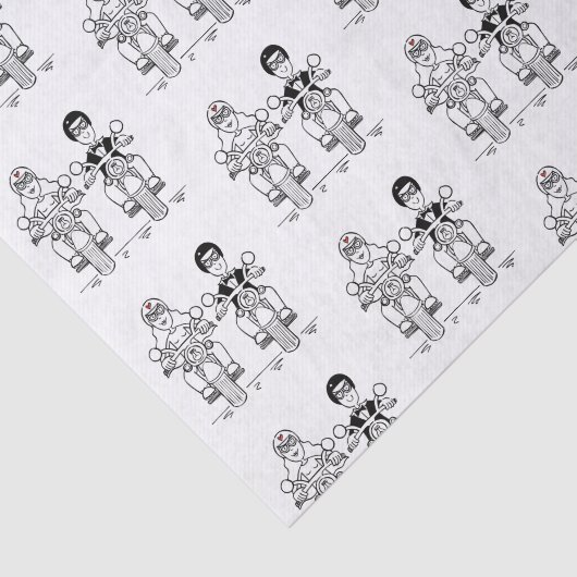 Hochzeitszettel für Motorräder Seidenpapier (Ausschnitt)