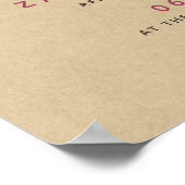 Hochzeitszeugnis für Wein Poster (Ecke)