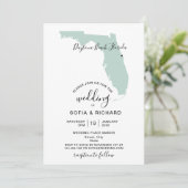 Hochzeitsziel Florida Karte Entfernbares Herz (Stehend Vorderseite)