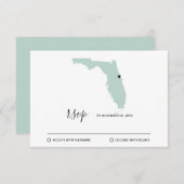 Hochzeitsziel Florida Karte Entfernbares Herz (Vorne/Hinten)