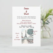 Hochzeitsziel - Frühling in Paris Einladung (Stehend Vorderseite)