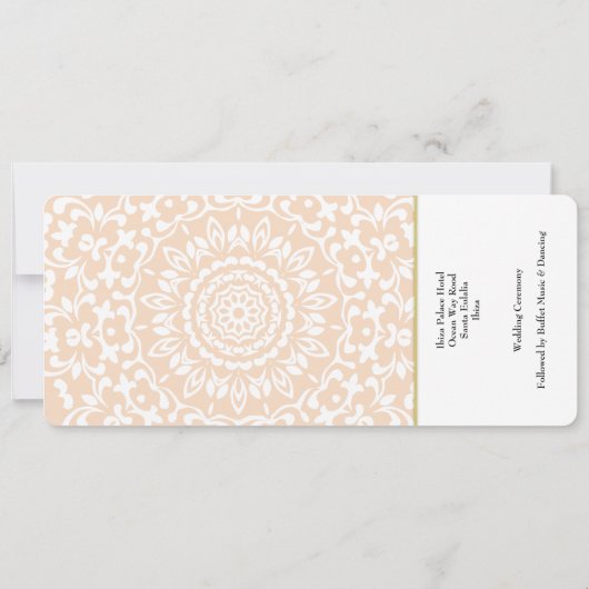 Hochzeitsziel Ibiza Ticket Einladung (Rückseite)