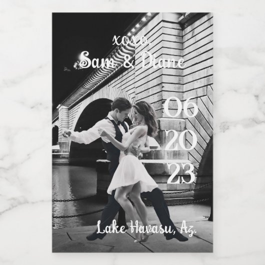 Hochzeitsziel London Bridge Weinetikett (Einzelnes Label)