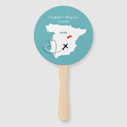 Hochzeitsziel Spanien Fächer (Vorderseite)