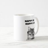 Hochzeitszitat-Katzen-Tasse des GLÜCKLICHEN Kaffeetasse (VorderseiteRechts)