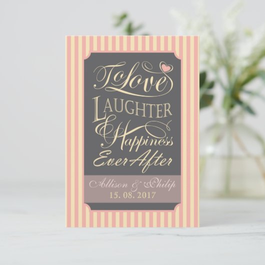 Hochzeitszitat mit Sonderbriefen. Einladung (Stehend Vorderseite)