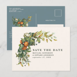 Hochzeitszitrus botanisch modern ankündigungspostkarte