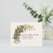 Hochzeitszitrus botanisch modern ankündigungspostkarte (Stehend Vorderseite)